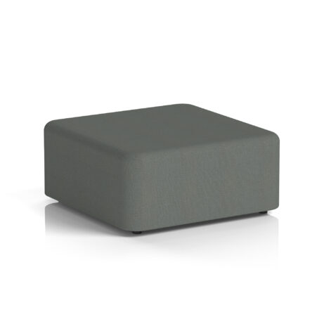Large Harlestone Square Stool in Sumi Kobe fabric, featuring a sleek, minimalist design with a smooth finish.