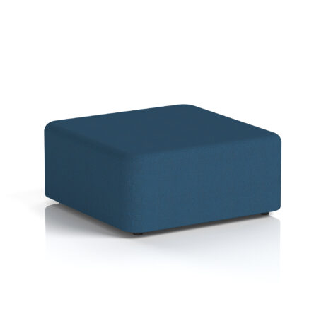 Large Harlestone Square Stool in Sumi - Uto fabric, featuring a sleek, minimalist design and a solid blue color.