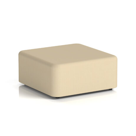 Harlestone Square Stool in Sumi Zen, large size, single tone, with a soft fabric finish and rounded edges.