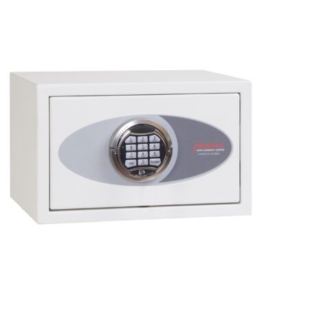 Fortress SS1180 Series Safe, 7L, electronic lock, light grey finish, compact design for security.