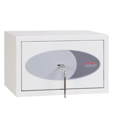 Fortress SS1180 Series Safe, 7L, light grey, key lock type, featuring a sleek and secure design.