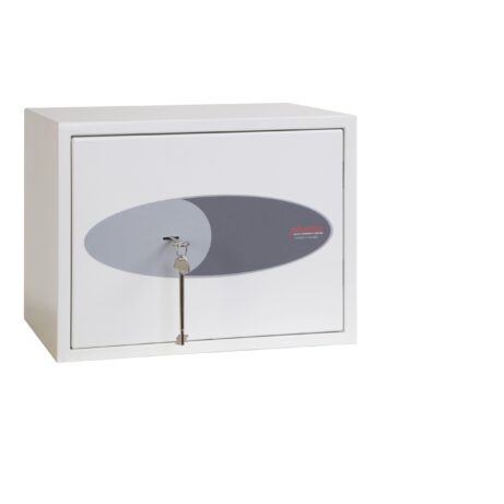 Fortress SS1180 Series Safe, key lock, 24 litres, light grey colour, featuring a streamlined design.