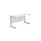 Single upright rectangular desk, 1200x600mm white top with silver frame, 600mm deep, FSC certified.
