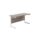Single upright rectangular desk in grey oak with a white frame, dimensions 1400mm x 600mm, FSC certified.