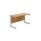Single upright rectangular desk, 1400x600mm, Nova Oak top, silver frame, FSC certified, 600mm deep.