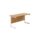 Single upright rectangular desk, 1400x600mm Nova Oak top with white frame, 600mm deep, FSC certified.