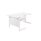 Single Upright Left Hand Radial Desk, FSC certified, white finish, dimensions 1600 x 1200 mm.