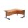 Single Upright Right Hand Radial Desk, beech desktop (1600x1200), black frame, FSC certified.