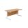Single upright rectangular desk, 1600x800mm, Nova Oak top with white frame. FSC certified.