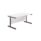Single upright rectangular desk with a white top, black frame, and dimensions of 1600 x 800mm.