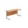Single upright rectangular desk with beech top, silver frame, dimensions 1800mm x 600mm, FSC certified.