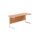 Single upright rectangular desk, 1800x600mm beech top with white frame. FSC certified, 600mm deep.