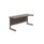 Single upright rectangular desk, 1800x600mm, dark walnut top, black frame, FSC certified.
