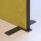 Floor Standing System Screen in yellow fabric with sleek metal base for flexible office privacy and noise control.