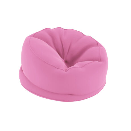 Titan Medium Bean Bag in pink with a soft, round shape and tufted design for comfort.