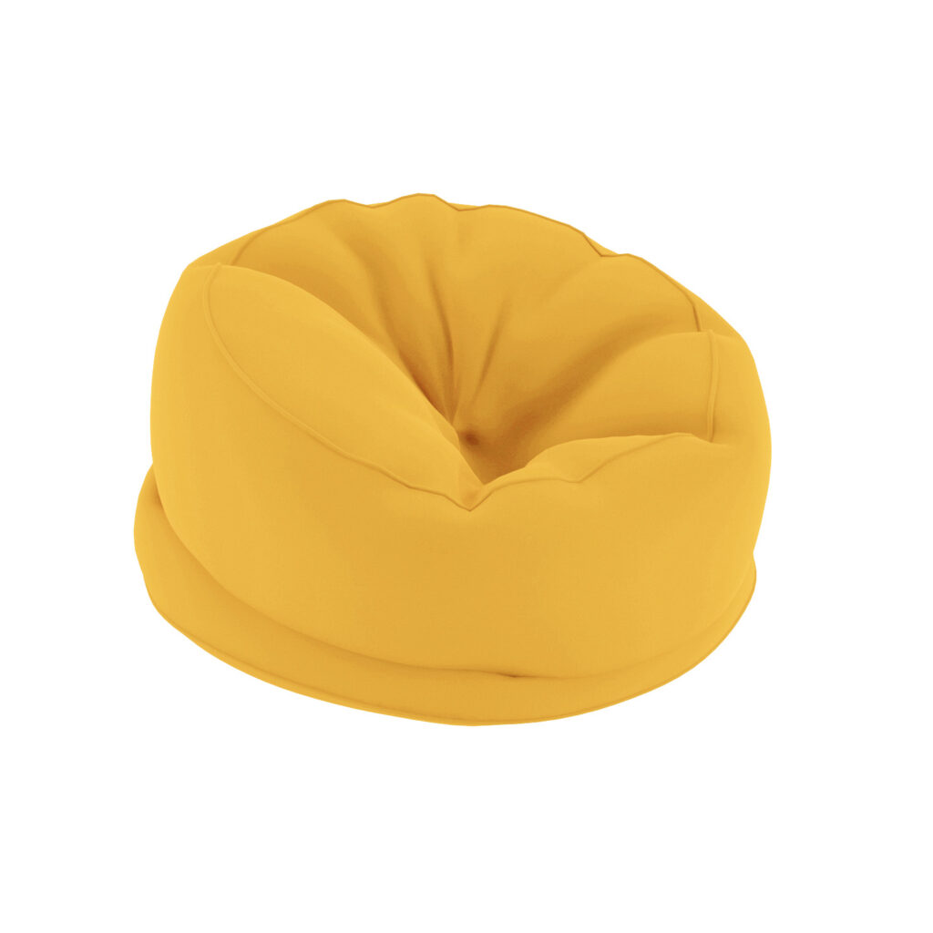 Titan Medium Bean Bag in bright yellow, perfect for casual seating and relaxation. Soft, flexible fabric design.