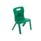 Titan One Piece Chair, Size 1, in vibrant green, with a sturdy plastic design and cut-out handle.