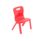 Titan One Piece Chair, Size 1, in bright red, featuring a handle cutout and sturdy legs.