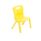 Titan One Piece Chair, Size 1, in vibrant yellow with a smooth, curved seat and backrest.