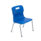 Titan 4 Leg Chair, Size 2, blue plastic seat with metallic legs and purple foot caps.