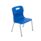 Titan 4 Leg Chair, Size 2, blue plastic seat with metallic legs and purple foot caps.