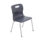 Charcoal Titan 4 Leg Chair, Size 2, featuring a plastic seat and metal legs with purple foot caps.