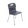 Charcoal Titan 4 Leg Chair, Size 2, featuring a plastic seat and metal legs with purple foot caps.