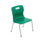 Titan 4 Leg Chair, Size 2, green plastic seat with silver legs and purple feet. Ideal for classroom or office use.