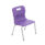 Titan 4 Leg Chair, Size 2, in purple with a handle cutout and chrome legs. Ideal for schools or modern spaces.