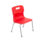 Titan 4 Leg Chair, Size 2, in vibrant red with a smooth finish and metal legs, designed for durability.