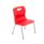Titan 4 Leg Chair, Size 2, in vibrant red with a smooth finish and metal legs, designed for durability.