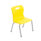 Titan 4 Leg Chair, Size 2, featuring a bright yellow plastic seat and steel legs with purple caps.