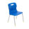 Titan 4 Leg Chair, Size 3, blue plastic seat with gray metal legs and yellow tip caps.