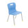 Titan 4 Leg Chair, Size 3, Sky Blue, with a durable plastic seat and metal legs featuring yellow rubber tips.