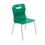 Titan 4 Leg Chair, Size 3, green plastic seat with chrome legs and yellow tips.