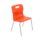 Titan 4 Leg Chair, Size 3, orange color, with a plastic seat and metal legs. Ideal for classrooms and casual settings.