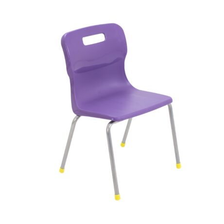 Titan 4 Leg Chair, Size 3, in purple with a streamlined design and yellow foot caps.