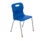 Titan 4 Leg Chair, Size 4, blue plastic seat with a handle, silver metal legs and red rubber tips.