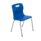 Titan 4 Leg Chair, Size 4, blue plastic seat with a handle, silver metal legs and red rubber tips.