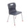 Titan 4 Leg Chair, Size 4, Charcoal colour with grey seat and metal legs featuring red plastic feet.