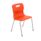 Titan 4 Leg Chair, Size 4, in vibrant orange with a modern design and silver legs.