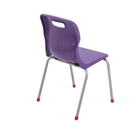 Durable Titan 4 Leg Chair in purple with impact-resistant shell and steel frame, designed for educational seating.