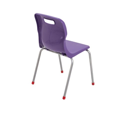 Durable Titan 4 Leg Chair in purple with impact-resistant shell and steel frame, designed for educational seating.