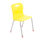 Titan 4 Leg Chair, Size 4, in yellow with a plastic seat and chrome legs, featuring red foot caps.