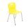 Titan 4 Leg Chair, Size 4, in yellow with a plastic seat and chrome legs, featuring red foot caps.