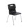Titan 4 Leg Chair, Size 5, with a black seat and chrome legs featuring green protective tips.