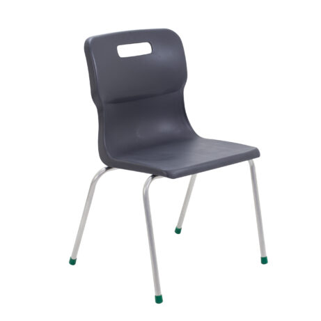 Titan 4 Leg Chair, Size 5, in Charcoal with a sleek design and metal legs.