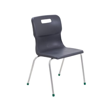 Titan 4 Leg Chair, Size 5, in Charcoal with a sleek design and metal legs.