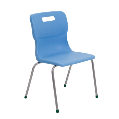Titan 4 Leg Chair, Size 5, in Sky Blue with a lightweight design and chrome legs.