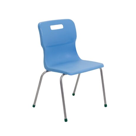 Titan 4 Leg Chair, Size 5, in Sky Blue with a lightweight design and chrome legs.